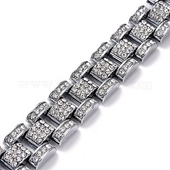 Herren-Kristall-Strass-Solid-Link-Kettenarmband&nbsp;LS-BJEW-I297-02P
