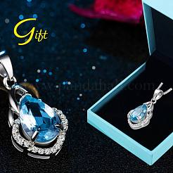 Squisito pendente a goccia in ottone cubic zirconia&nbsp;ZIRC-EE0001-001P