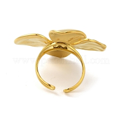 Bague ouverte en acier inoxydable 304 avec placage ionique (IP) pour femme&nbsp;RJEW-C083-10G