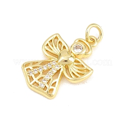 Pendentifs avec zircon cubiques à micro-pavés en laiton&nbsp;KK-F938-38G-04