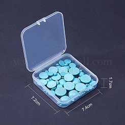 Gefärbte synthetische türkisfarbene Cabochons mit flacher Rückseite&nbsp;TURQ-NB0001-02