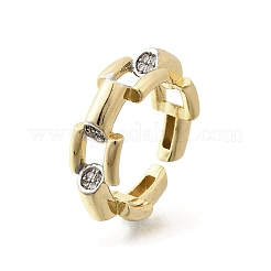 Mikropavé-Manschettenringe aus klarem Zirkonia aus Messing für Damen&nbsp;RJEW-G347-02G