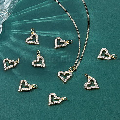 12 ciondoli in ottone con micro pavé di zirconi cubici con placcatura a cremagliera&nbsp;ZIRC-HS0001-12