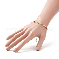 Buntes Blumen-Gliederkettenarmband aus Emaille&nbsp;BJEW-JB09940