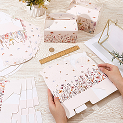 12 scatola regalo portatile in carta con stampa floreale in 2 stili&nbsp;CON-CP0001-020