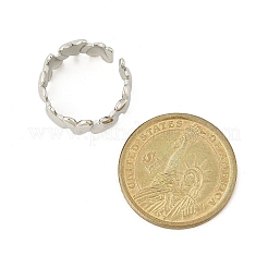Offene Manschettenringe aus 304 Edelstahl mit Herzmotiv für Damen&nbsp;RJEW-G338-19P