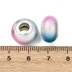 Perline europee rondelle in resina opaca bicolore&nbsp;RESI-Z046-02D