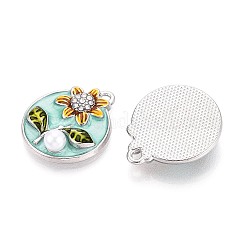 Anhänger aus Strass-Emaille mit Gestellbeschichtung&nbsp;ENAM-N065-15P