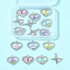 7 Stile Platinlegierung Glasanhänger&nbsp;FIND-FS0003-71