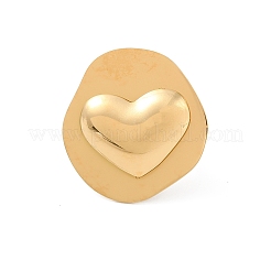 Anillos de puño abiertos de acero inoxidable 304 redondos irregulares para mujer&nbsp;RJEW-S410-03G-02