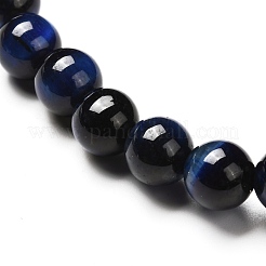 Braccialetti elasticizzati con perline rotonde in occhio di tigre naturale tinti e riscaldati&nbsp;BJEW-JB06654-02