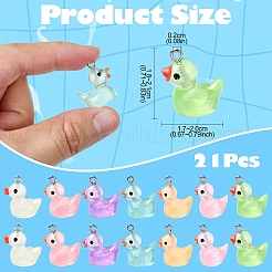 21 pièces 7 styles pendentifs en résine transparente lumineuse&nbsp;RESI-YW0001-82