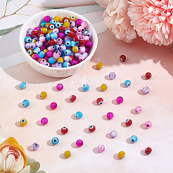 240 pz 6 colori fatti a mano malocchio lampwork perlina rotonda&nbsp;LAMP-NB0001-76A