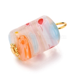 Säule handgemachte Millefiori Glas Bunte Malerei Charms&nbsp;X-PALLOY-JF00552