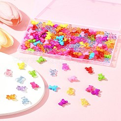 140 Stück 2 Stile undurchsichtige/transparente Acrylperlen&nbsp;MACR-FS0001-96