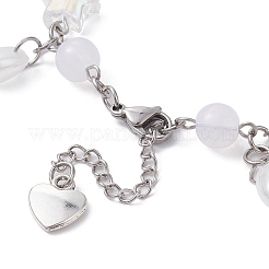Bracciale con ciondolo a forma di stella in lega e cuore acrilico&nbsp;BJEW-JB09688