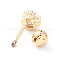 Orecchini a bottone tondi piatti con zirconi chiari da donna&nbsp;EJEW-A065-04G