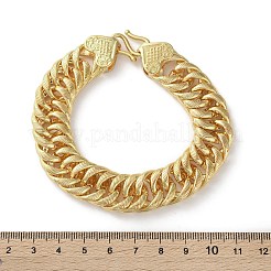 Bracelets à chaîne cubaine en laiton pour femmes et hommes&nbsp;BJEW-R016-01G-02