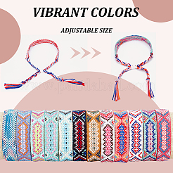 12 Stück 12 Farben Polyester geflochtene Kordel Armbänder Set&nbsp;BJEW-AN0001-56