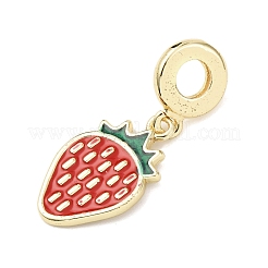 Europäische Anhänger aus Messing mit Emaille-Obst&nbsp;LS-KK-B159-03G
