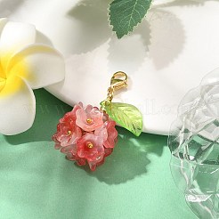 Décoration pendentif en verre fleur&nbsp;HJEW-TA00286-02