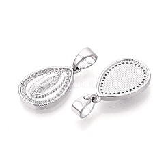 Colgantes religiosos de latón con pavé de circonitas cúbicas transparentes&nbsp;KK-T081-06P