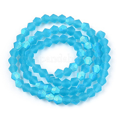 Imitieren Sie Stränge aus österreichischen Kristall-Doppelkegel-Mattglasperlen&nbsp;GLAA-F029-TM4mm-A19