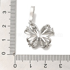 Ciondolo europeo in ottone micro pavé di zirconi cubici trasparenti&nbsp;KK-K388-66P