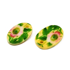 Ciondolo ovale stampato a doppia faccia in conchiglia d'acqua dolce naturale&nbsp;SHEL-T020-05C