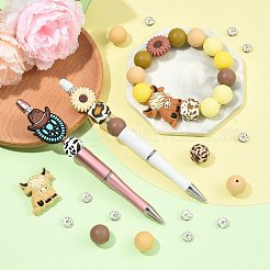 50 kit de perles d'espacement en silicone et en laiton avec strass&nbsp;DIY-FS0010-51