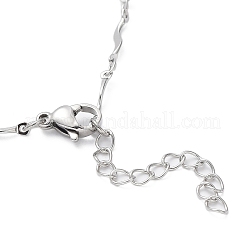 Bracciali a catena con maglie a barra ondulata in acciaio inossidabile 304 anti-ossidazione&nbsp;BJEW-K226-12P