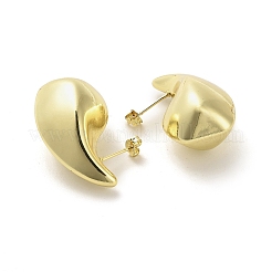Orecchini a bottone in ottone placcato a goccia&nbsp;EJEW-M240-10G