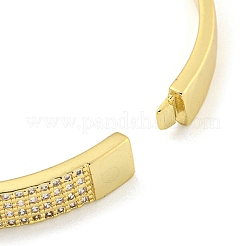 Bracelets à charnière en laiton avec micro pavé de zircone cubique transparent pour femmes&nbsp;BJEW-Z062-14G