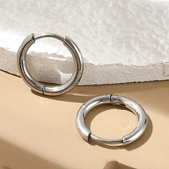 Orecchini a cerchio huggie in acciaio inossidabile 202 anti-ossidazione&nbsp;EJEW-F111A-14mm-P