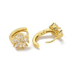 Orecchino a cerchio in zirconi cubici micro pavè di ottone&nbsp;EJEW-C088-27G-01