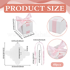 Boîtes carrées en papier pour ranger les bonbons de mariage&nbsp;AJEW-WH0609-744B