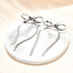 Anlaufgeschützte Ohrstecker aus 304 Edelstahl mit Schleife für Damen&nbsp;EJEW-D104-04P