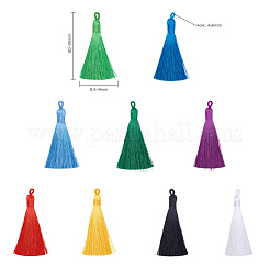 Polyester Quaste große Anhänger Dekoration&nbsp;AJEW-S059-M