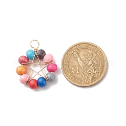 Pendentifs perles rondes en bois naturel&nbsp;PALLOY-JF01763-01