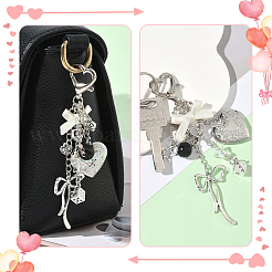 1 pendentif en alliage en forme de cœur avec nœud papillon&nbsp;KEYC-SZ0001-28