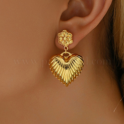 Elegantes pendientes colgantes de corazón de latón&nbsp;GK6845