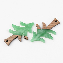 Pendentifs en résine opaque et bois de noyer&nbsp;RESI-S389-008A-C03