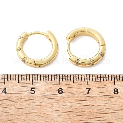 Funkelnde Huggie-Creolen mit Zirkonia für Mädchen und Frauen&nbsp;EJEW-H126-15G