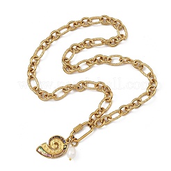 Collares con colgante de concha de paua natural del océano&nbsp;NJEW-JN06304