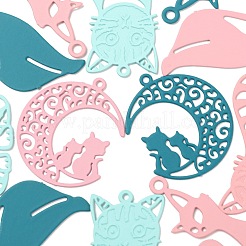 36 pendentif chaton en acier inoxydable 430 de style 3&nbsp;STAS-LS0001-80