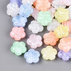 Perles acryliques transparentes bicolores lumineuses&nbsp;OACR-Q199-44