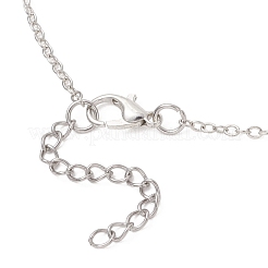 Collane con catena in ottone e ciondolo a forma di fiore in porcellana stampata fatta a mano per donna&nbsp;NJEW-JN05746
