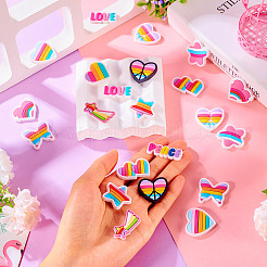 24 Stück 12 Stile Regenbogen-PVC-Cabochons&nbsp;FIND-TA0005-48