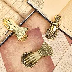 Handförmiger Lesezeichenclip aus Legierung&nbsp;AJEW-CP0006-94B-G