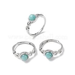 Natürliche amazonite fingerringe&nbsp;RJEW-A084-04P-08